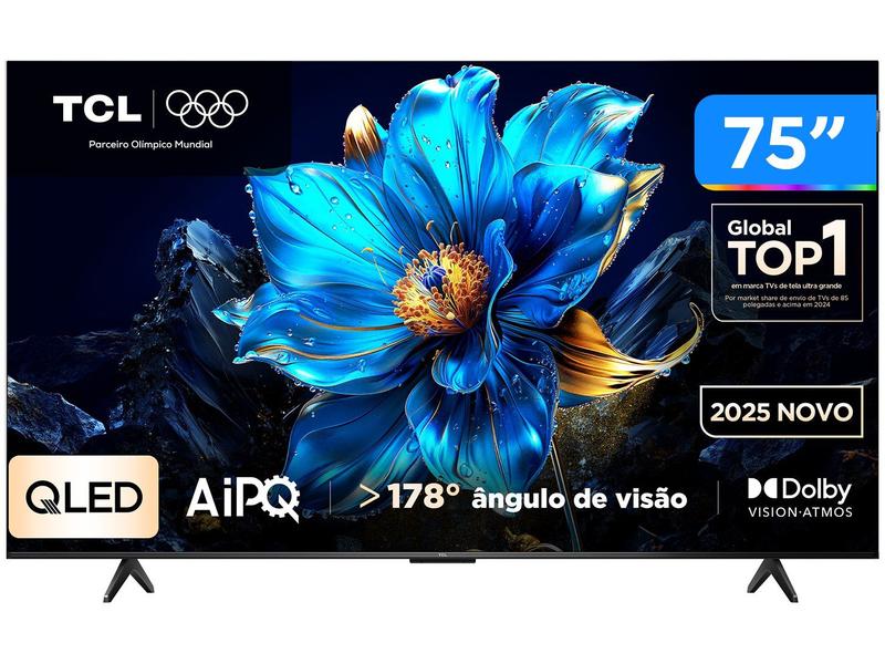 Smart TV TCL LED 75 Polegadas 4K WI-FI Google TV Comando de Voz 75P7K