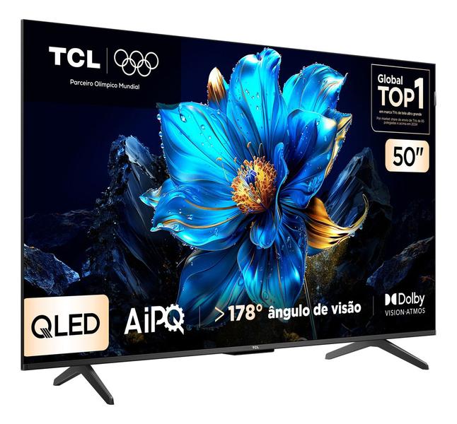 Smart TV TCL 50 QLED 4K UHD 50P7K Google TV DLG 120Hz Gamer Dolby Atmos AiPQ
