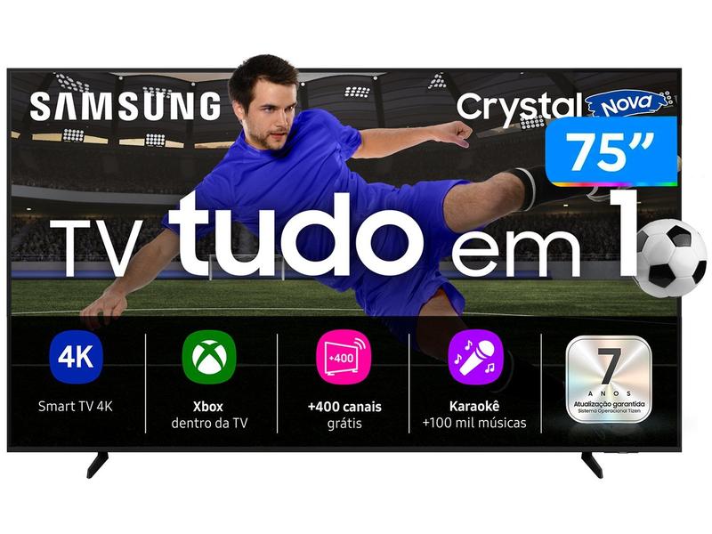 Smart TV Samsung UHD 75 4K Wi-Fi Tizen Crystal UHD UN75U8100FGXZD